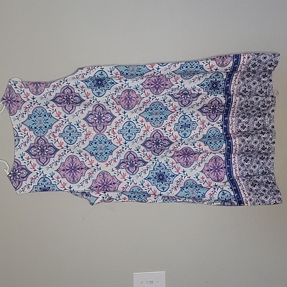 Jessica Howard White Blue Cotton Shift Dress, Size 18 W - Picture 5 of 7